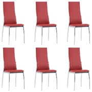 6 pcs Dining Chairs Red ,faux Leather