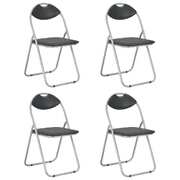 Folding Dining Chairs 4 pcs Black