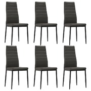 Dining Chairs 6 pcs faux Leather -Grey