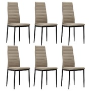 6 pcs Dining Chairs faux Leather Cappuccino