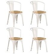 Dining Chairs 4 pcs White Solid Mango Wood