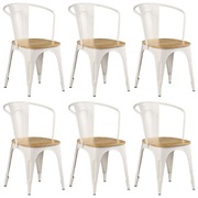 Dining Chairs 6 pcs White Solid Mango Wood