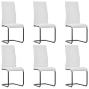 Dining Chairs 6 pcs White Faux Leather