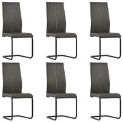 Dining Chairs 6 pcs Brown Faux Leather