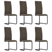 Dining Chairs 6 pcs Brown Fabric