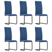 Dining Chairs 6 pcs Blue Fabric