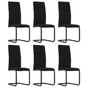 Dining Chairs 6 pcs Black Fabric