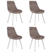 Dining Chairs 4 pcs Brown Faux Leather