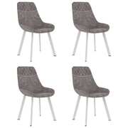 Dining Chairs 4 pcs Grey Faux Leather