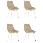 4 pcs Dining Chairs faux Leather, Cream