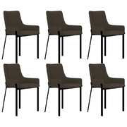 Dining Chairs 6 pcs Brown Fabric