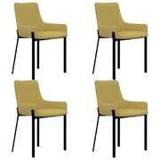 Dining Chairs 4 pcs Yellow Fabric