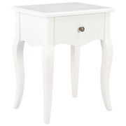 Nightstand White Solid Pine Wood