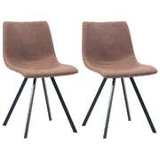 Dining Chairs 2 pcs Medium Brown faux Leather