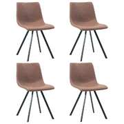 Dining Chairs 4 pcs Medium Brown faux Leather