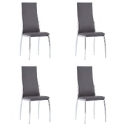 Dining Chairs 4 pcs Grey fauxx Leather