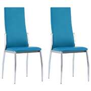 Dining Chairs 2 pcs faux Leather Blue