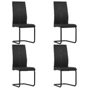 Dining Chairs 4 pcs Black Faux Leather