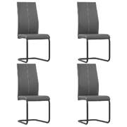 Dining Chairs 4 pcs Grey Faux Leather