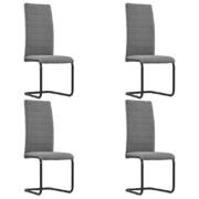 Dining Chairs 4 pcs Light Grey Fabric