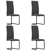 Dining Chairs 4 pcs Dark Grey Fabric