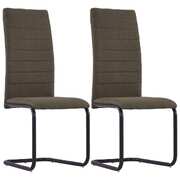 Dining Chairs 2 pcs Brown Fabric