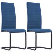 Dining Chairs 2 pcs Blue Fabric