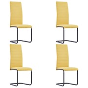 Dining Chairs 4 pcs Yellow Fabric