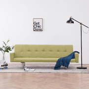 Sofa Bed with Armrest Green Polyester