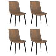 Dining Chairs 4 pcs Brown faux Leather