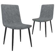 Dining Chairs 2 pcs faux Leather_Grey