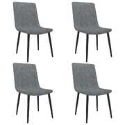 Dining Chairs 4 pcs faux Leather_Grey