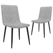 2 pcs Dining Chairs Light Grey faux Leather