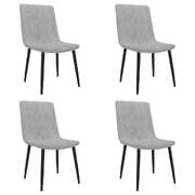 Dining Chairs 4 pcs Light Grey faux Leather