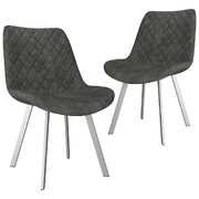 Dining Chairs 2 pcs Grey faux Suede Leather