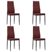 Dining Chairs 4 pcs Bordeau Red faux Leather