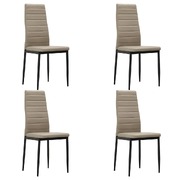 Dining Chairs 4 pcs Cappuccino faux Leather