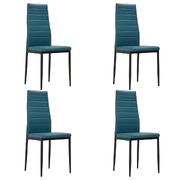 Dining Chairs 4 pcs Sea Blue faux Leather