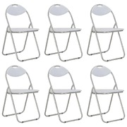 Folding Dining Chairs 6 pcs White