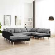 Sectional Sofa Faux Leather Black