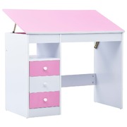 Stylish Pink and White Tiltable Study Desk for Kids Perfect for Drawing and Study