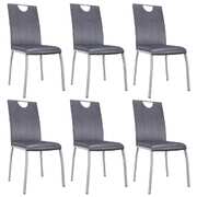 Dining Chairs 6 pcs Suede Grey faux Leather