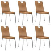 Dining Chairs 6 pcs faux Leather-Brown