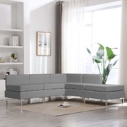 5 Piece Sofa Set Fabric Light Grey