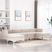 6 Piece Sofa Set Fabric Cream