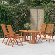 5 Piece Garden Dining Set Solid Wood 