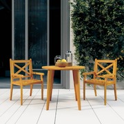 Outdoor Dining Chairs 2 pcs Solid Wood Acacia