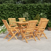 Sylvan Supper: 7-Piece Solid Teak Wood Garden Dining Set