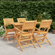 Teak Wood: 5-Piece Solid Wood Garden Dining Oasis