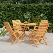 Teakwood Tapestry: 5-Piece Garden Dining Set